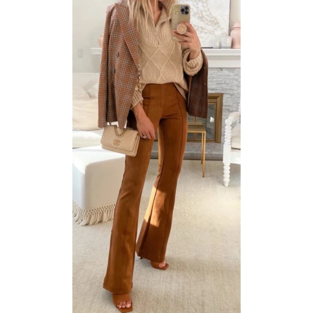 SPANX High-Waist Flared Leggings in Rust Brown